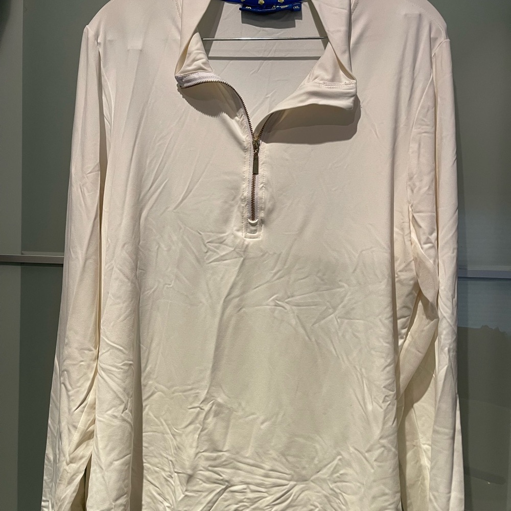 Banana Republic Off-White Long Sleeve Pullover 1/4 Zip XXL